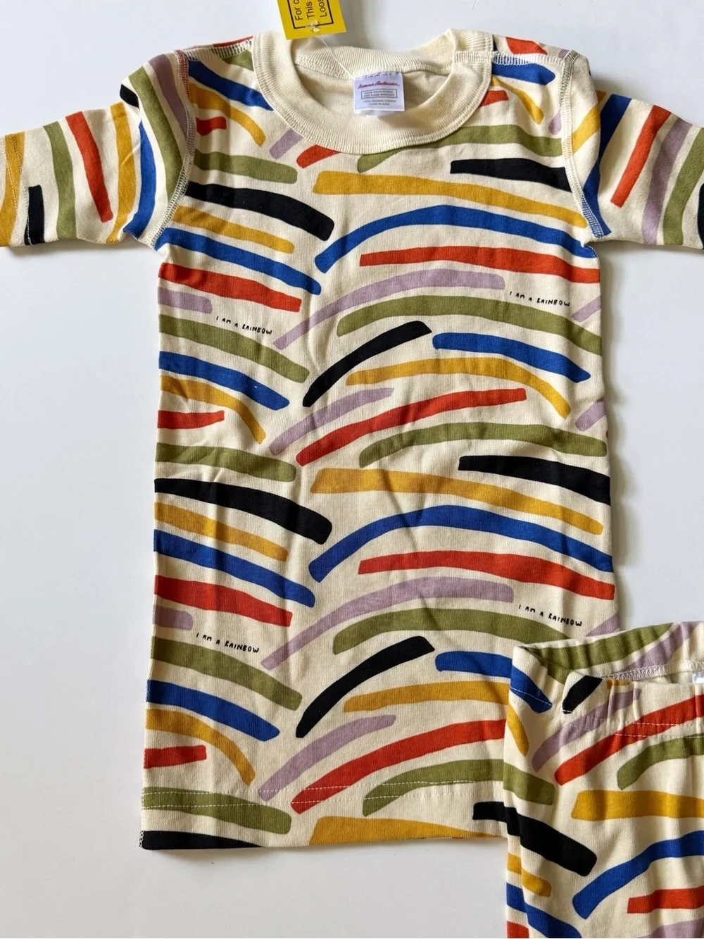 Hanna Andersson Kids Short John Rainbow Pajama Set 4T 5T 6-7 years